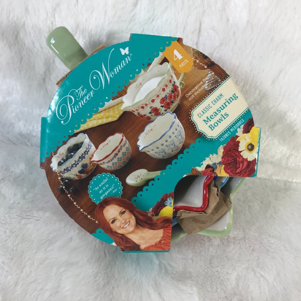 The Pioneer Woman Classic Charm 4-piece Measuring Bowls New - Picture 3 of 8